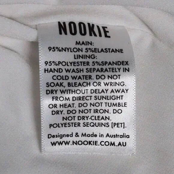 Nookie Supreme Mini White Sequins Bodycon Crisscross Straps Cutout S New - Picture 10 of 13
